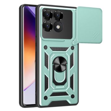 Xiaomi Poco F6 Pro Case Mint Green Sliding Camera Cover TPU Hybrid PC - 1
