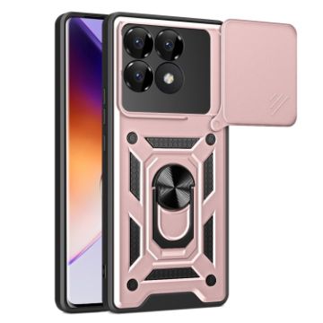 Xiaomi Poco F6 Pro Case Rose Gold - Sliding Camera Cover TPU Hybrid PC - 1