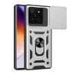 Xiaomi 14T 5G Phone Case Silver - Sliding Camera Cover TPU Hybrid PC - 1