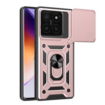 Xiaomi 14T Pro 5G Phone Case - Rose Gold Sliding Camera Cover TPU Hybrid - 1
