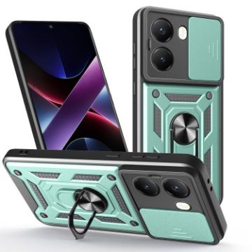 Xiaomi Poco X7 Pro 5G Case Mint Green Sliding Camera Cover TPU Hybrid PC - 1