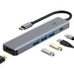 BYL-2319 5-in-1 USB-C Docking Station: USB3.0, USB-C, HDTV (Grey) - 1