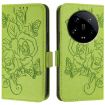 Xiaomi 14 Ultra 5G Green Embossed Rose RFID Leather Phone Case - 2