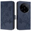 Xiaomi 14 Ultra 5G Dark Blue Embossed Rose RFID Leather Case - 2