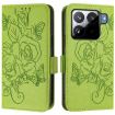 Xiaomi 15S Pro 5G Green Embossed Rose RFID Leather Phone Case - 2