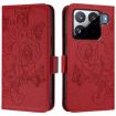 Xiaomi 15S Pro 5G Red Embossed Rose RFID Leather Phone Case - 2