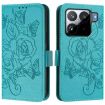 Xiaomi 15S Pro 5G Light Blue Embossed Rose RFID Leather Phone Case - 2
