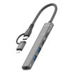 5 in 2 Multi-function HUB Adapter, USB-C/Type-C + 8 Pin, Grey - 1