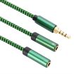 3.5mm Male to Dual Audio & Mic Adapter Cable, 2m, Green - 1
