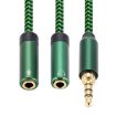 3.5mm Male to Dual Audio & Mic Adapter Cable, 2m, Green - 3