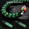 USB-A to Dual 3.5mm Audio Adapter Cable, 3m, Green - 6