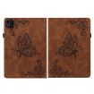 itel Pad One 10.1 Brown Leather Tablet Case - Butterfly Flower Embossed - 3