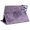 itel VistaTab 30 Purple Butterfly Flower Embossed Leather Tablet Case - 5