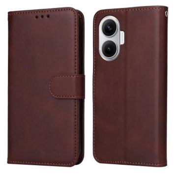 Redmi Turbo 4 Pro/Poco F7 Calf Texture Flip Leather Case Brown - 1