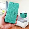Redmi Turbo 4 Pro/Poco F7 Sunflower Embossed Leather Case - Green - 5