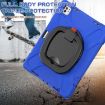 iPad Pro 13 2024 Blue Silicone Hybrid Case with Holder & Strap - 6