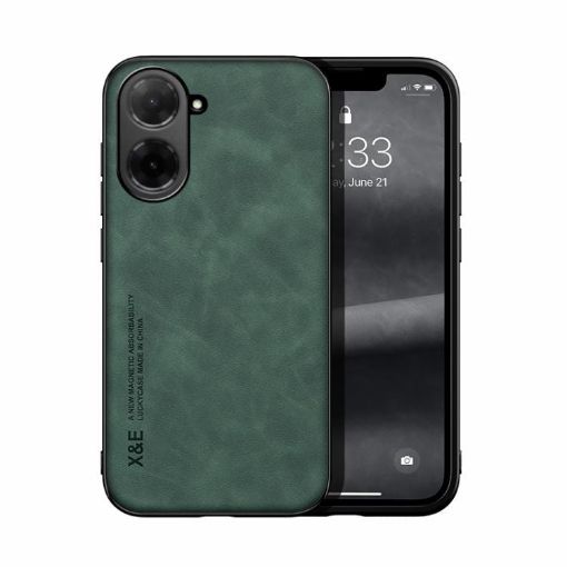 Redmi A5/Xiaomi Poco C71 Green Magnetic Leather Phone Case - 1