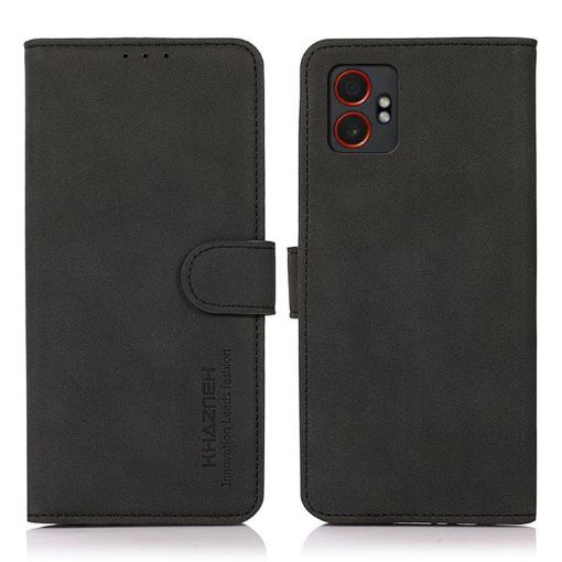 Samsung Galaxy XCover7 Pro KHAZNEH Matte Leather Phone Case Black - 1