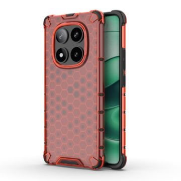 Red Honeycomb Shockproof Phone Case for Redmi Note 14 Pro 5G - 1