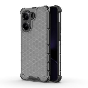Redmi Turbo 4 5G Honeycomb Shockproof Phone Case - Black - 1