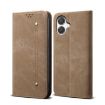 Samsung Galaxy A07 4G Khaki Denim Texture Flip Leather Case - 1