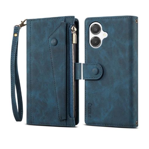 Samsung Galaxy A07 4G Retro Frosted RFID Flip Leather Case Dark Green - 1