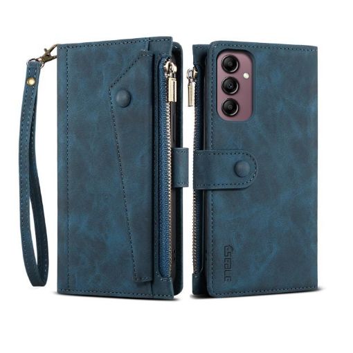 Samsung Galaxy A17 5G Retro Frosted RFID Flip Leather Case Dark Green - 1