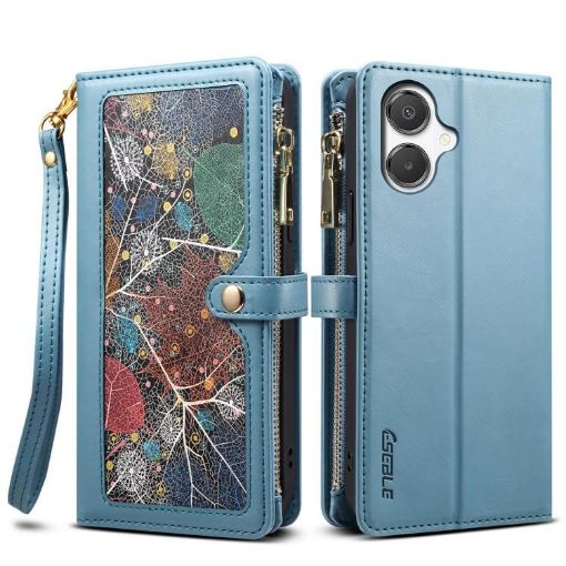 Samsung Galaxy A07 4G Star Series Lanyard Wallet RFID Case Blue - 1