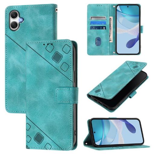 Samsung Galaxy A07 4G Green Embossed Leather Phone Case Skin-feel - 1