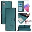 Samsung Galaxy A07 4G Cat Rat Embossed RFID Leather Case Peacock Green - 1