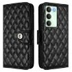 Realme V70/14x Global/C75 5G Black Rhombic Flip Leather Case with Lanyard - 2