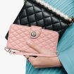 Realme V70/14x/C75 5G Coral Pink Rhombic Flip Leather Case with Lanyard - 7