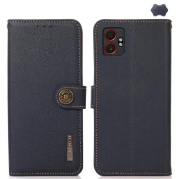Samsung Galaxy XCover7 Pro KHAZNEH Leather RFID Case - Blue - 1