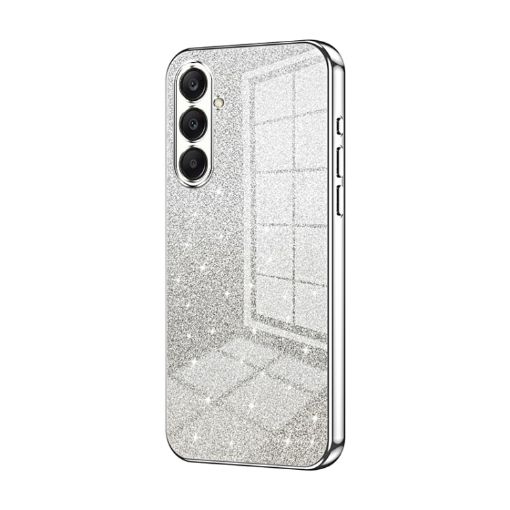 Samsung Galaxy A26 Silver Gradient Glitter Electroplated Phone Case - 1