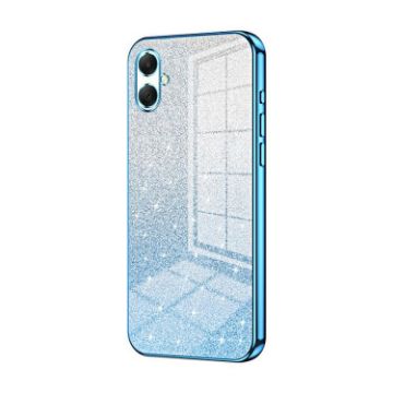 Samsung Galaxy A07 Blue Gradient Glitter Electroplated Phone Case - 1