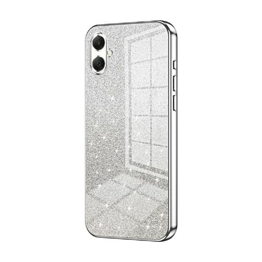 Samsung Galaxy A07 Silver Gradient Glitter Electroplated Phone Case - 1