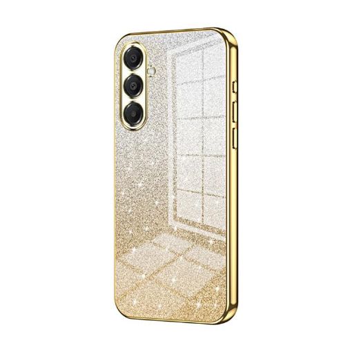 Samsung Galaxy A17 Gold Gradient Glitter Electroplated Phone Case - 1