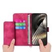 Redmi Turbo 4 Pro/Poco F7 Wine Red Floral Embossed Leather Wallet Case - 3