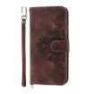 Redmi K80/K80 Pro Brown Embossed Flowers Wallet Leather Phone Case - 2