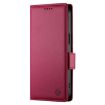 Redmi K80/K80 Pro Wine Red Magnetic Leather Phone Case - Frosted Finish - 2