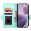Redmi K80/K80 Pro Magnetic Frosted Leather Case - Mint Green - 4