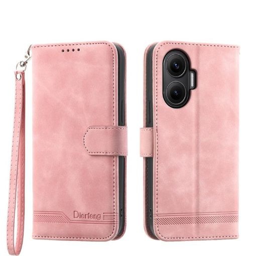 Redmi Turbo 4 Pro/Poco F7 Dierfeng TPU Leather Phone Case - Pink - 1