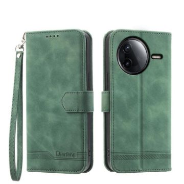 Redmi K80/K80 Pro Green TPU Hybrid PU Leather Phone Case - Dierfeng - 1