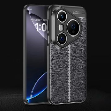 Huawei Pura 80 Ultra 5G Black Litchi Texture TPU Shockproof Case - 1