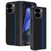 Google Pixel 10 Pro Fold Carbon Fiber Texture Phone Case (Black Blue) - 1
