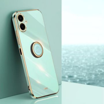 Samsung Galaxy A07 5G Mint Green 6D Electroplate TPU Case with Ring Holder - 1