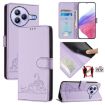 Xiaomi Civi 5 Pro 5G Cat Rat Embossed RFID Leather Case with Lanyard - 1