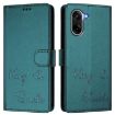 OnePlus Ace 5 Racing Smile Embossing RFID Leather Case - Peacock Green - 2