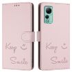 Ulefone Note 14 Pink RFID Leather Phone Case - Smile Embossing Cover - 3