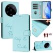 Xiaomi 14 Ultra Mint Green RFID Leather Phone Case - Smile Embossing - 1
